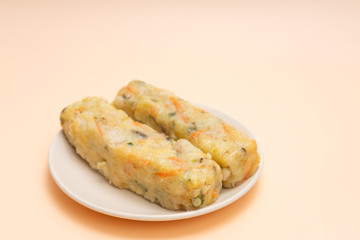Chinese dishes Chaoshan snack potato rolls are on the plate