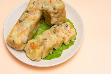Chinese dishes Chaoshan snack potato rolls are on the plate