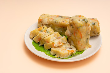 Chinese dishes Chaoshan snack potato rolls are on the plate