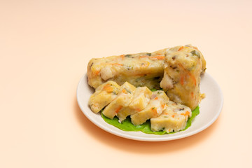Chinese dishes Chaoshan snack potato rolls are on the plate