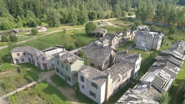medieval town, guildhall, cinema, sets kinogorod, piligrim porto, khimki, serednikovo, history, historical reconstruction, aerial, ancient, antique, architecture, beautiful, building, christian, chris