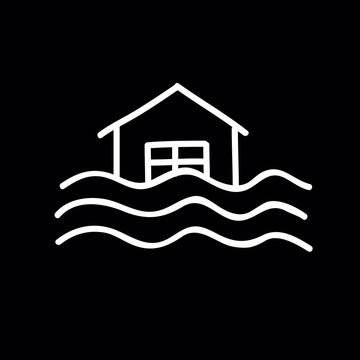 Flood Doodle Icon, Vector Illustration