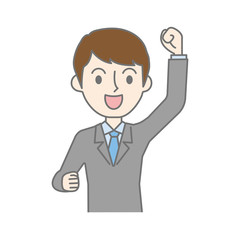 ガッツポーズをするビジネスマン