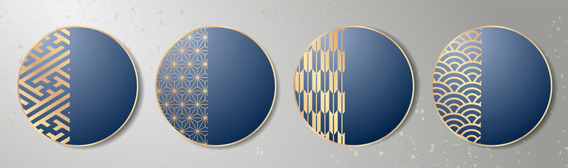 和柄　カードデザイン　シンプル　モダン　艶やか　豪華　メッセージカード　メニュー表　短冊