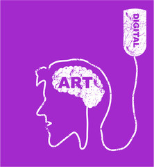 Big Data and Brain graphic design vector art