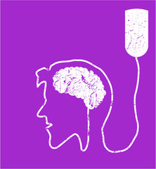 Big Data and Brain graphic design vector art