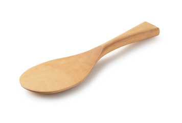 Rice scoop on white background