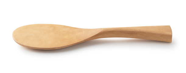 Rice scoop on white background