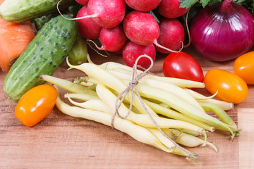 Fresh vegetables as food containing vitamins. Healthy lifestyles and nutrition