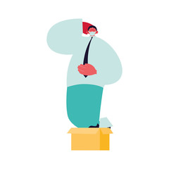 man with a cardboard box, unemployment