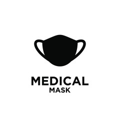 medical mask black logo icon design vector isolated background