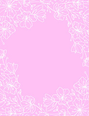 Vector background with pastel pink flowers. Vector eps-10