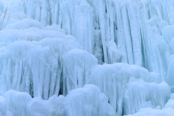 White icicles in winter in northern China
