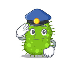 Police officer mascot design of escherichia wearing a hat