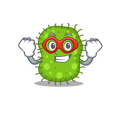 A cartoon character of escherichia performed as a Super hero