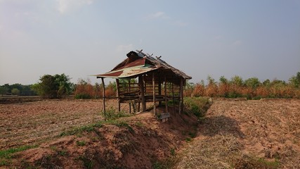 Old Cabin wood countryside farm Thailand 