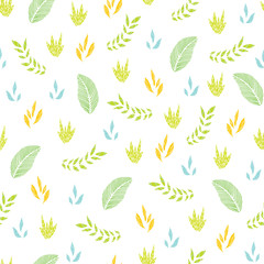 Vector white pretty tropical leaves seamless pattern background