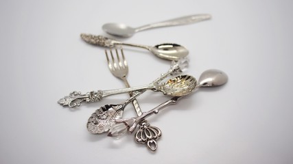 silver tea and coffee spoon set of Nordic style 