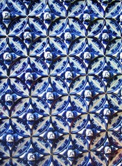 Thai tradition pattern ceramic on the temple in Thailand