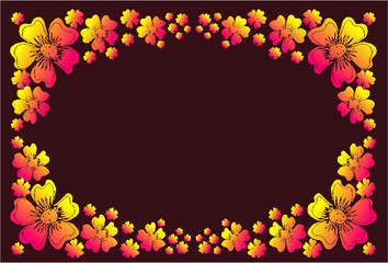 flower and leaf print and embroidery graphic design vector art