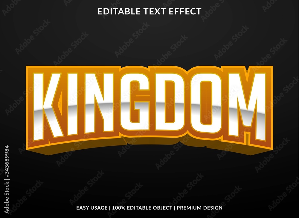 Wall mural kingdom esport team logo text effect template with 3d bold style use for logo and brand title or headline