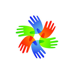 Hands in circular shape foundation logo