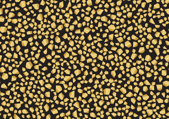 Gold terrazzo seamless pattern in trendy style. Seamless vector texture.