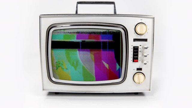 retro television with static and glitches
