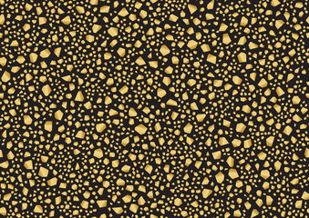 Gold terrazzo seamless pattern in trendy style. Seamless vector texture.