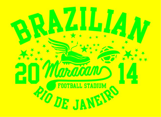 Brazil soccer and dance embroidery graphic design vector art