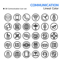 Communication icon set. Lineal style