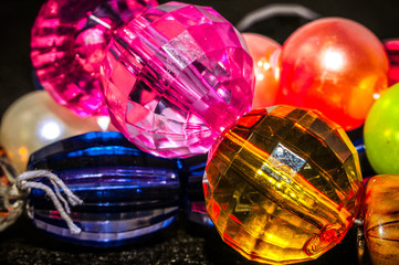 
faceted beads in different colors with different colors
