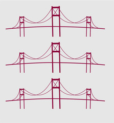 linear bridge print embroidery graphic design vector art