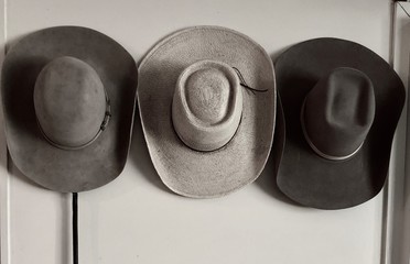 cowboy hats on a white background