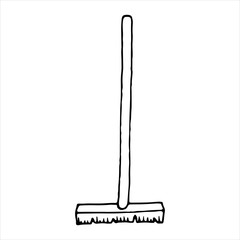 vector isolated doodle element, cleaning mop, clean, coloring book