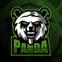 Angry panda roar vector logo /Icon mascot Illustration
