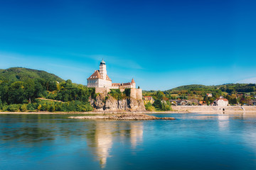 Fototapeta na wymiar Schoenbuehel castle at the Danube river in Wachau, Lower Austria