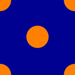 seamless pattern with orange circles on a blue background for fabric and Wallpaper