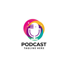 Obraz premium podcast logo icon vector isolated