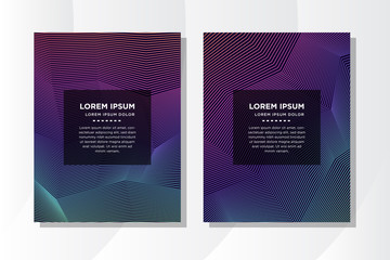 Set of abstract gradient colorful wave shape on colors background for Brochure, Flyer, Poster, leaflet, Annual report, Book cover, Banner. Graphic Design Layout template, A4 size. dark blue background