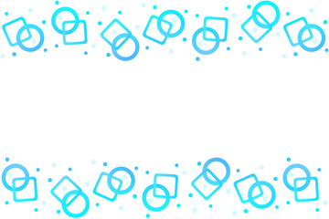 青い円と四角のフレーム　長方形