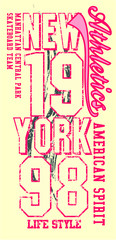 New York Print Embroidery graphic design vector art