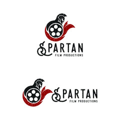 Knight Silhouette, Warrior Paladin Medieval logo design with movie film cinema