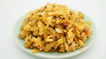 Fried Pickle Cabbage With Egg Recipes (Thai food)