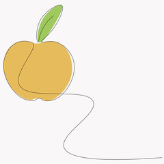Apple on the white background. Vector illustration