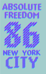New York Print Embroidery graphic design vector art