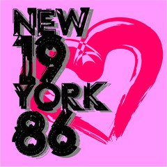New york city love embroidery graphic design vector art