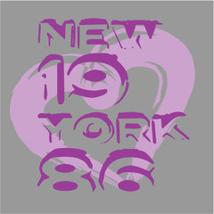 New york city love embroidery graphic design vector art