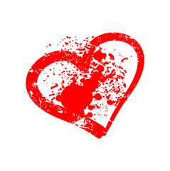 Fototapeta premium heart love embroidery graphic design vector art