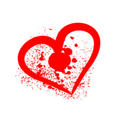 heart love embroidery graphic design vector art